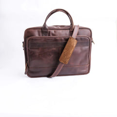 Everyday Companion Leather Laptop Bag-Vintage Midnight Brown