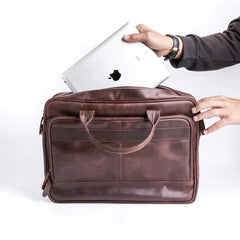 Everyday Companion Leather Laptop Bag-Vintage Midnight Brown