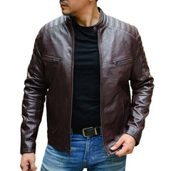 ZAIB Biker Style Café Racer Vintage Look Motorcycle Jacket