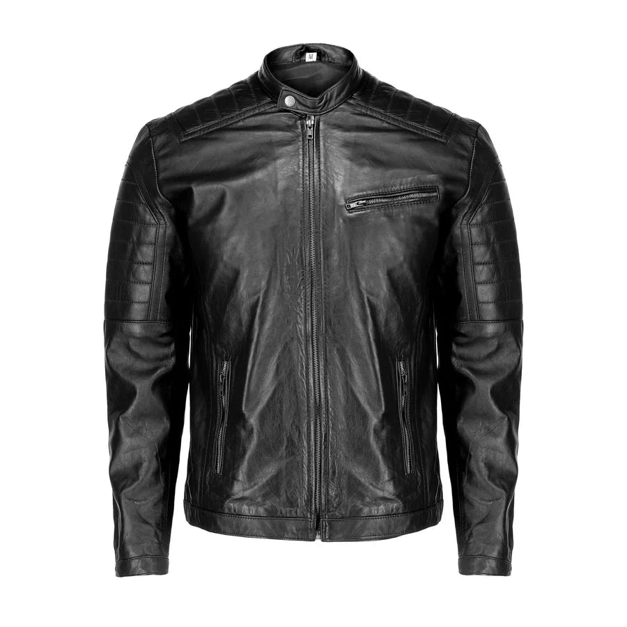 Cafe Racer Mens Pure Sheep Leather Jacket