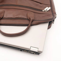 Executive Brown Leather Laptop Bag