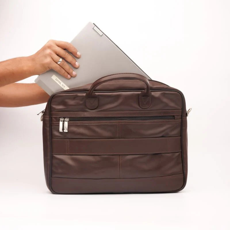 Executive Brown Leather Laptop Bag