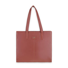 Everyday Women's Brown Leather Zipper Tote Bag