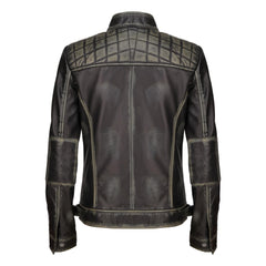 Café Racer Leather Jacket Women - Zip Up Moto Biker Style Casual Fashion Real Lambskin Women's Leather Jacket